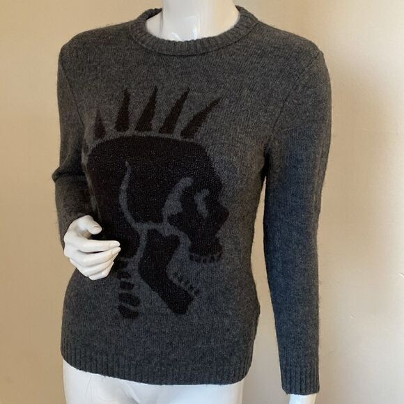 Zara Kids Collection Skull Mohawk Print Sweater Kids Unisex Size 10 Women’s XS - Picture 2 of 5